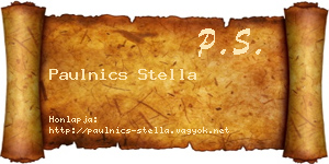 Paulnics Stella névjegykártya